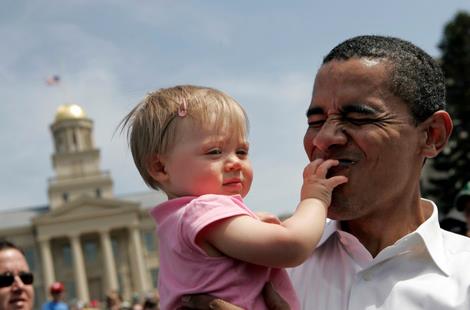 Obama Eats Baby's Finger